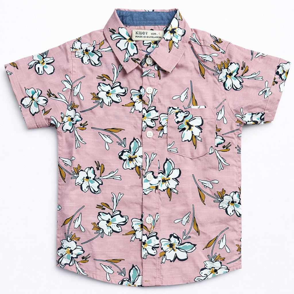 Boys Premium Floral Flower Printed Shirt