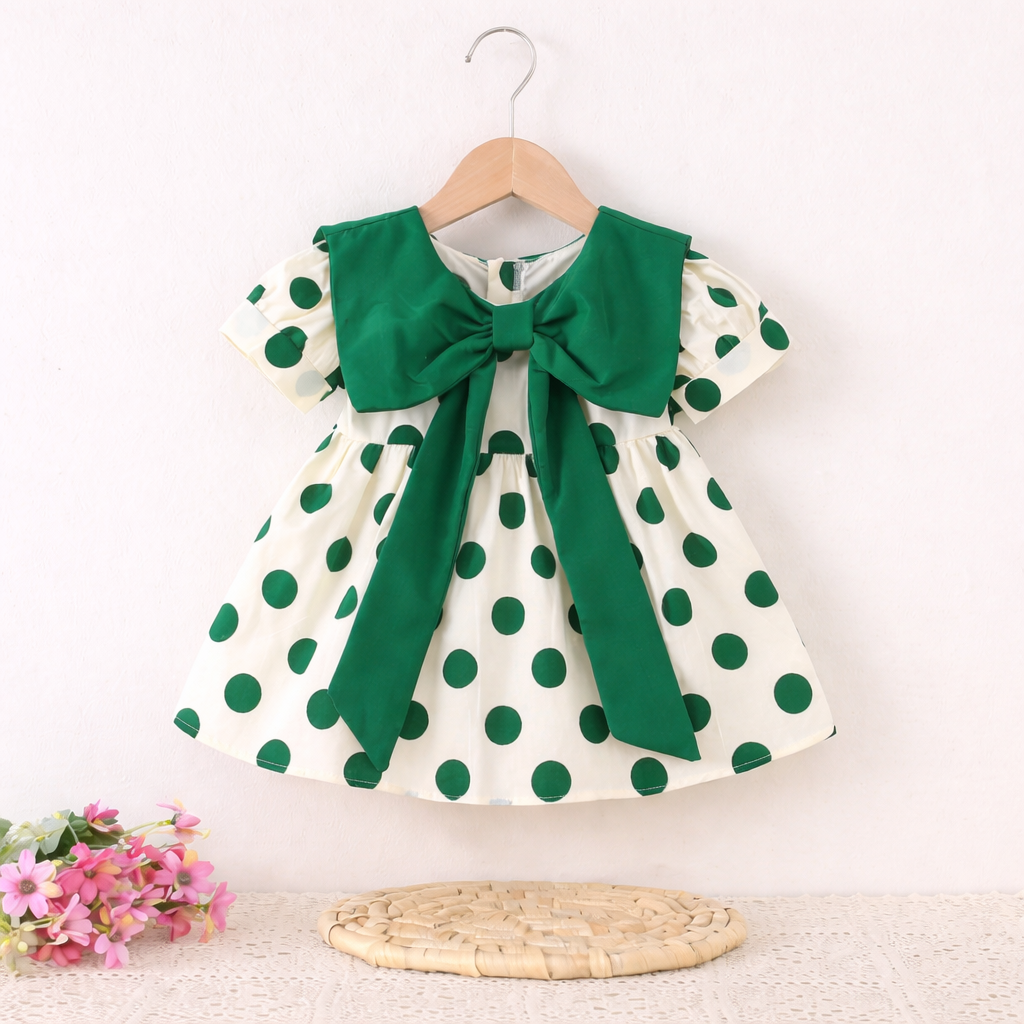Emerald Green Polka Dot China Summer Dress – Fresh & Stylish Look