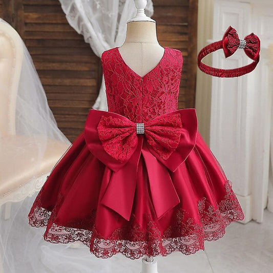 Elegant Red China Party Dress – Luxury Princess Style