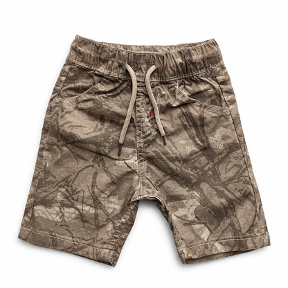 Boys All Over Desert Camo Print Half Pant – Beige Brown