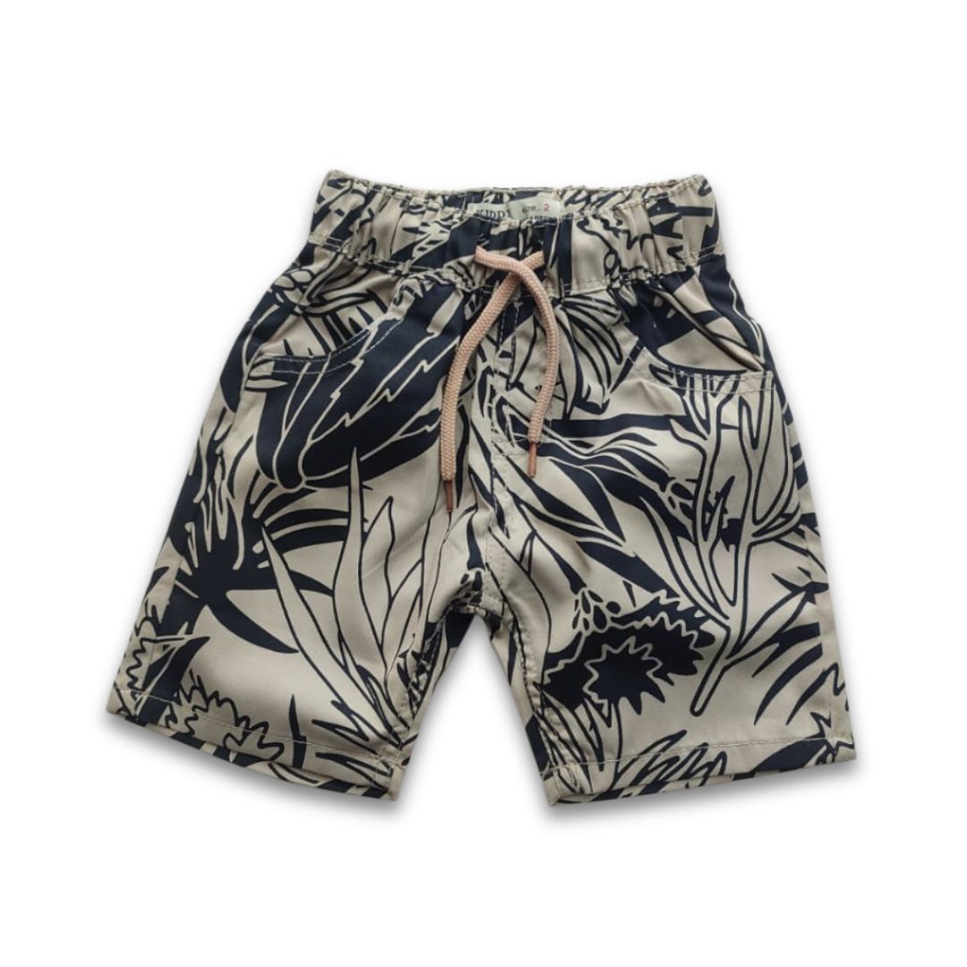 Boys All Over Botanical Print Shorts – Cream Mix