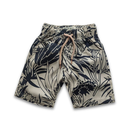 Boys All Over Botanical Print Shorts – Cream Mix