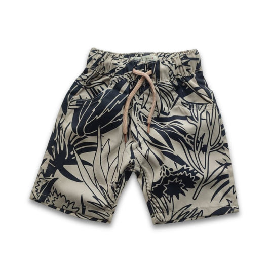 Boys All Over Botanical Print Shorts – Cream Mix