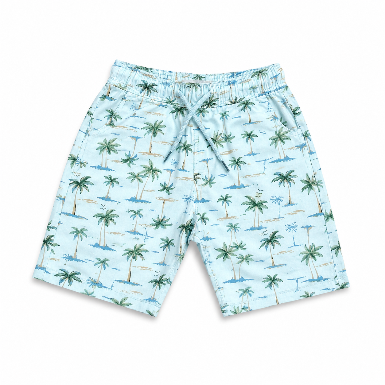 Boys All Over Palm Tree Print Shorts – Sky Blue