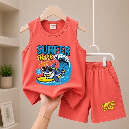 Surfer Shark Megi Set – Coral Pink