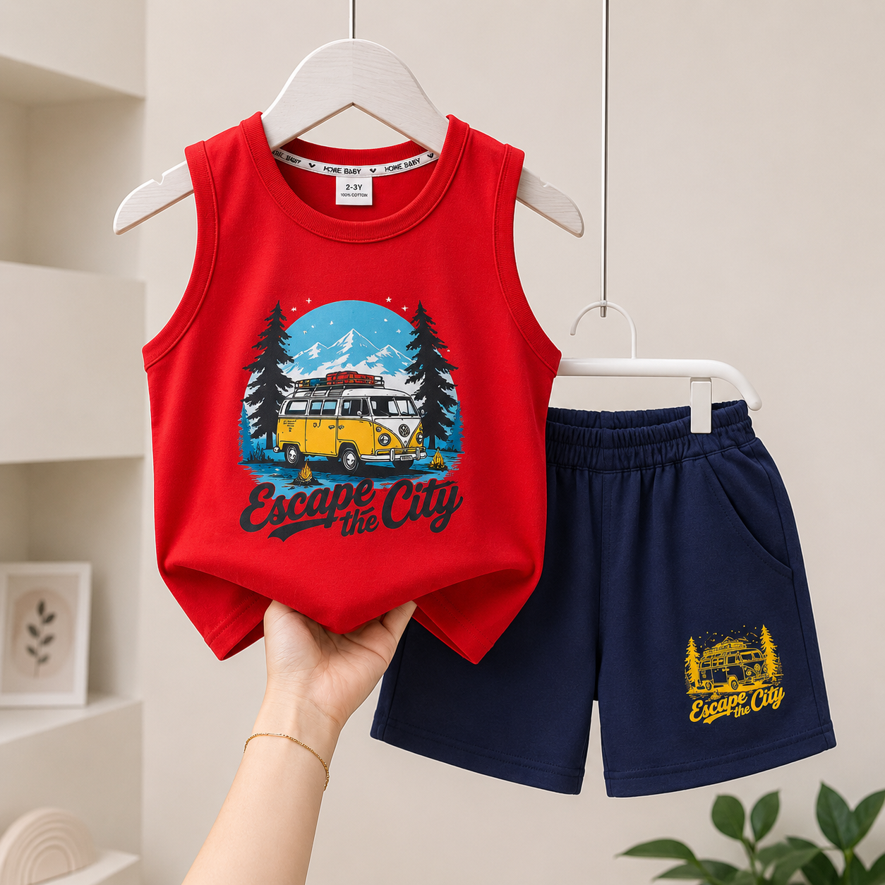 Escape The City Megi Set – Red & Navy