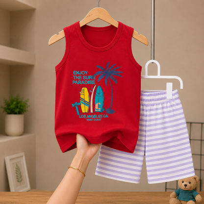 Surf Paradise Sleeveless Megi Set – Red Lilac