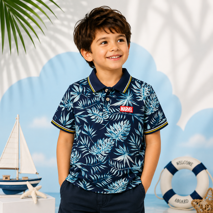 Premium Floral Print Polo for Boys