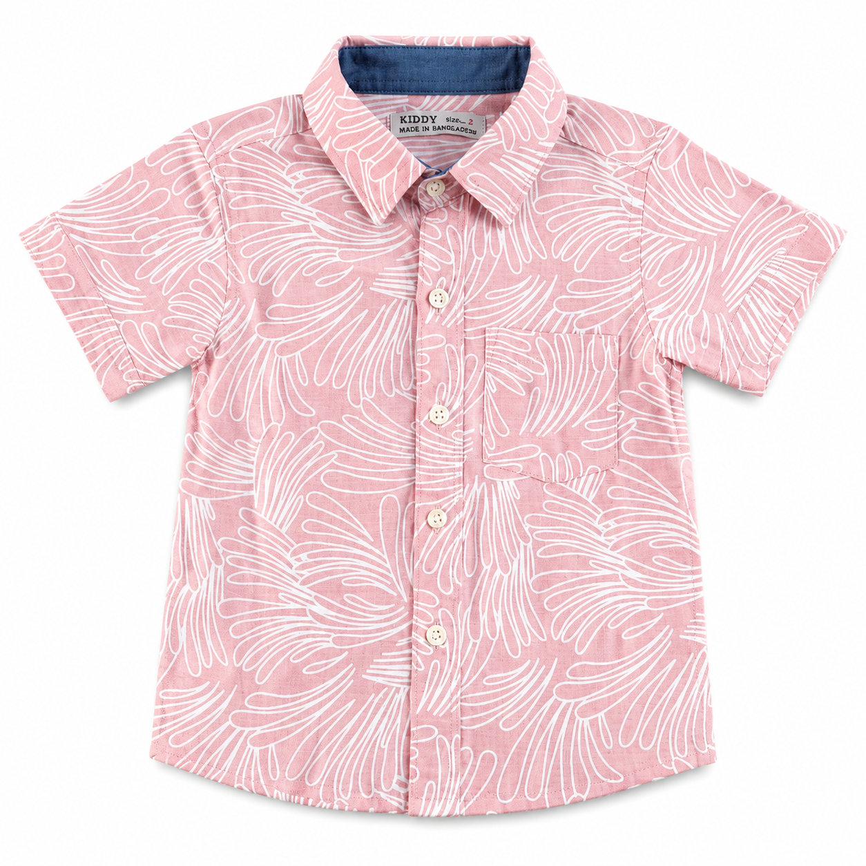 Boys Trendy Half Sleeve Shirt – Pastel Pink