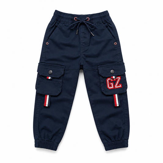 Boys Harmonium Six Pocket Cargo Full Pant GZ Navy Blue