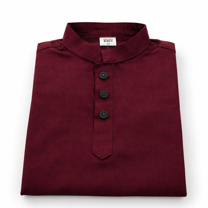 Noble Tradition Premium Maroon Cotton Panjabi for Boys
