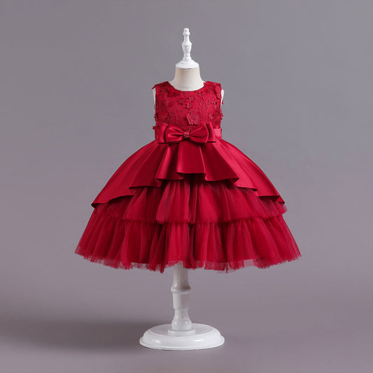 Classic Red China Party Dress – Royal Princess Style