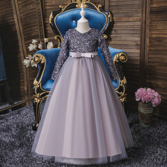 Silver Grey China Party Gown – Royal Princess Style