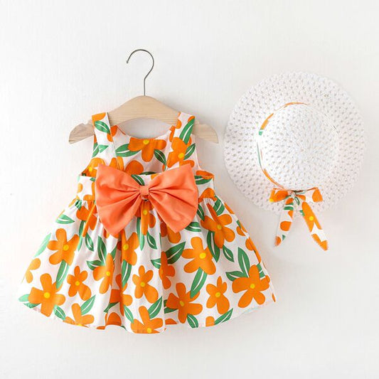 Floral Orange China Summer Dress – Fresh & Cute Style
