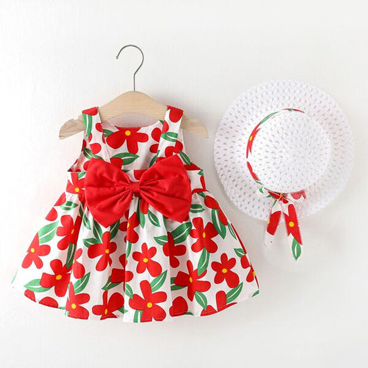 Floral Red China Summer Dress – Fresh & Adorable Style