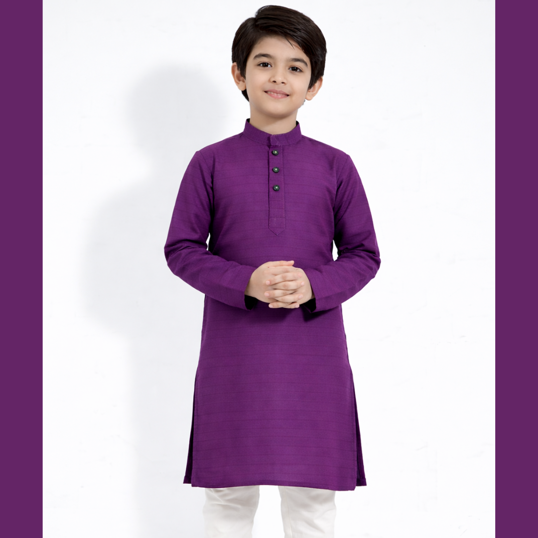 Imperial Touch Premium Cotton Purple Panjabi for Boys