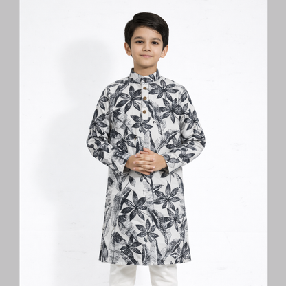 Imperial Noir Blossom Cotton Panjabi for Boys
