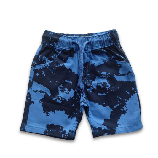 Boys All Over Camouflage Printed Gabardine Half Pant – Sky Blue