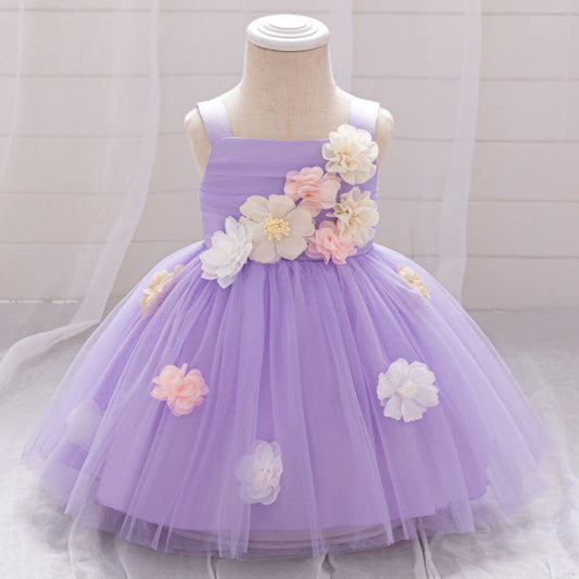 Lavender Floral China Party Dress – Elegant Princess Style