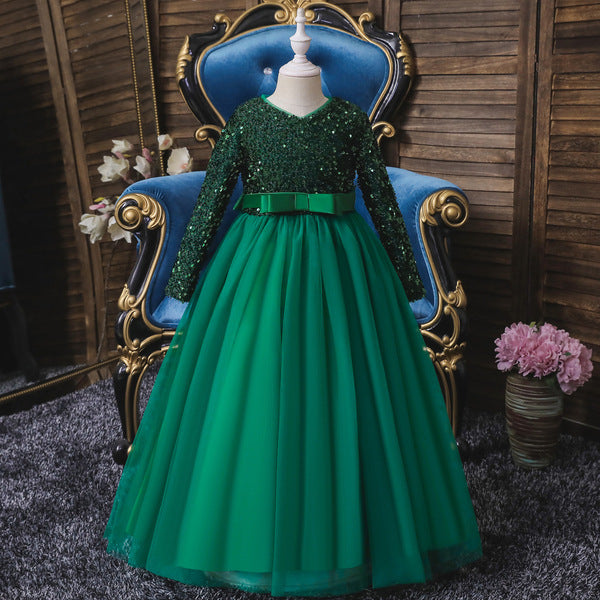 Emerald Green China Party Gown – Royal Princess Style