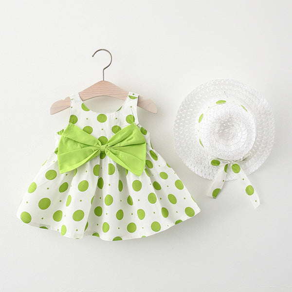 Lime Green Polka Dot China Summer Dress – Fresh & Playful Style