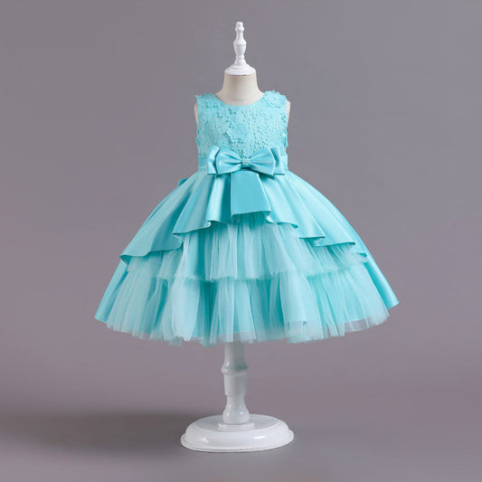 Aqua Blue China Party Dress – Elegant Princess Style