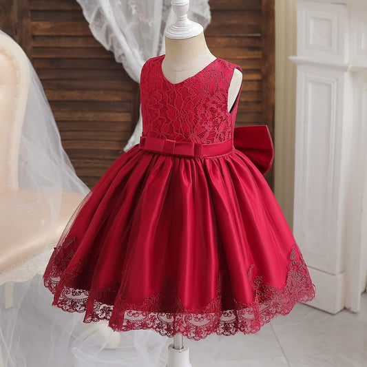 Elegant Red China Party Dress – Luxury Princess Style