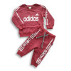 Boys Adidas Printed Winter Sweatshirt & Trouser Set Sweet Pink