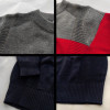 Boys Contrast Color Striped Sweater Blue Bottom