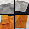 Boys Contrast Color Striped Sweater Orange Bottom