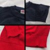 Boys Contrast Color Striped Sweater Red Bottom