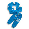 Boys Fashion 76 Printed Winter Sweatshirt & Trouser Set Blue