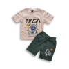 Boys NASA Astronaut Printed T-shirt & Pant Set Baby Pink