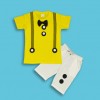 Boys Stylish T-Shirt with Bow tie and Pant Set Yellow