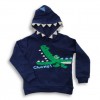 Cute Crocodile Winter Hoodie for kids Navy Blue