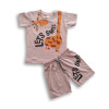 Cute Giraffe T-shirt & Pant Set Baby Pink