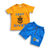 DEEP Diver Printed T-shirt & Pant Set Yellow Orange