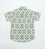 Four Leaf Bind Together All Over Print Stylish White Short Sleeve Boys Shirt