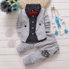 Full Sleeve Shirts and Pant  with attached Jacket  & Bow Tie_Grey
