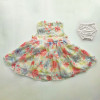 Girl's Embroidery Floral Printed Party Frock Multicolor