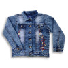 Girls Full-Sleeve Embroidery Denim Jacket