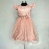 Girls Premium Embroidery Mesh Lace Party Dress Sweet Pink