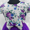 Girls Premium Floral Printed Party Dress Purple
