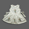 Girl's Stylish Embroidery Frock Off-White