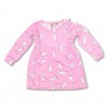 Girls Stylish Full Sleeve Winter Frock  Cute Rabbit All Over Print_Light Pink