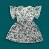 Girls Summer Frock Flower Print Linen