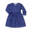Girls' Winter Full Sleeve Denim Frock with Wooden Button