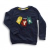 Happy Embroidery Sweatshirt for Boys & Girls Blue
