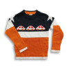 Kids Car Winter Sweater Blue Orange