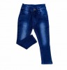 Kids Fashionable Denim Pants  With Inside Elastic Waist Navy Blue